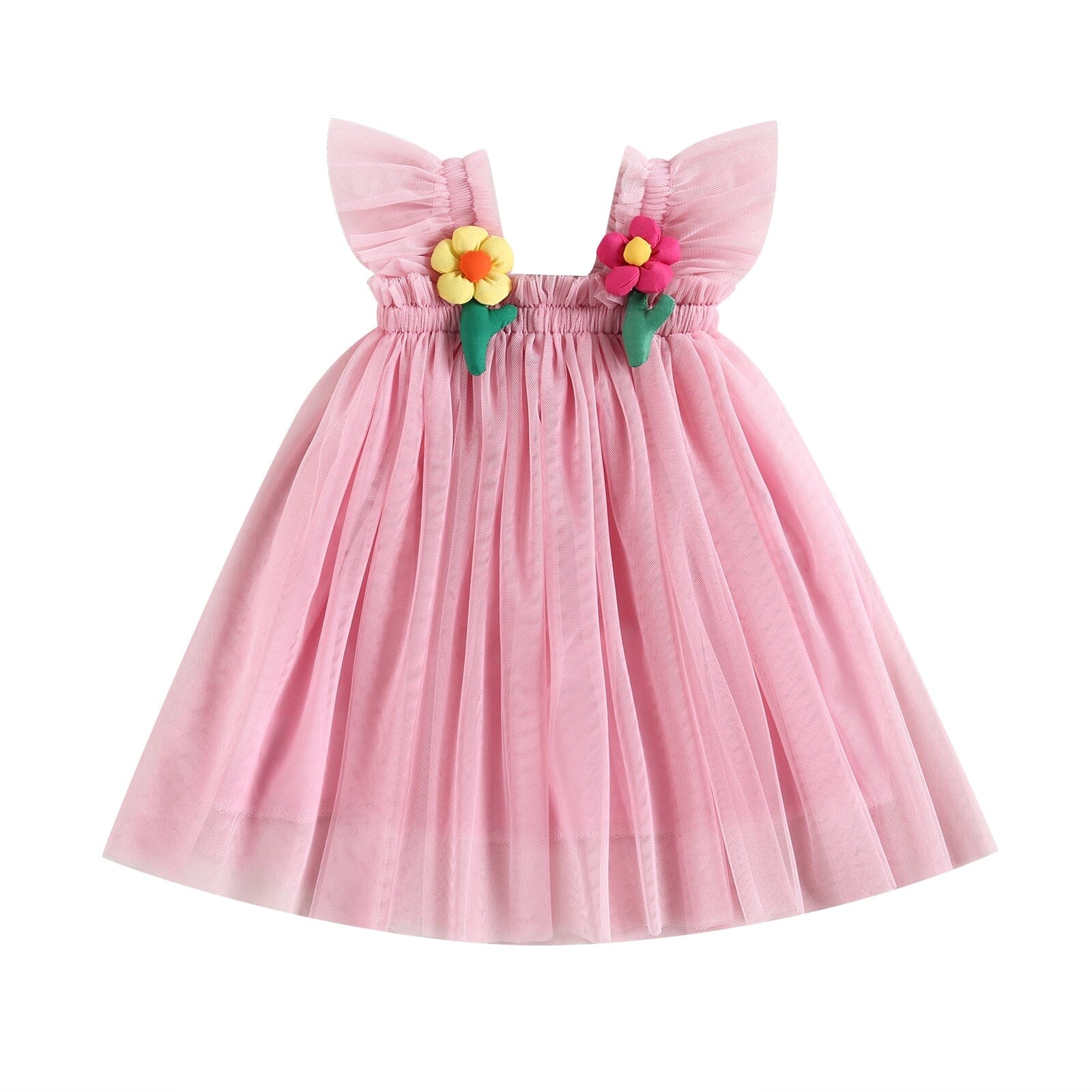 Vestido Infantil Tule Florzinhas Delicado Loja Click Certo D 3T 