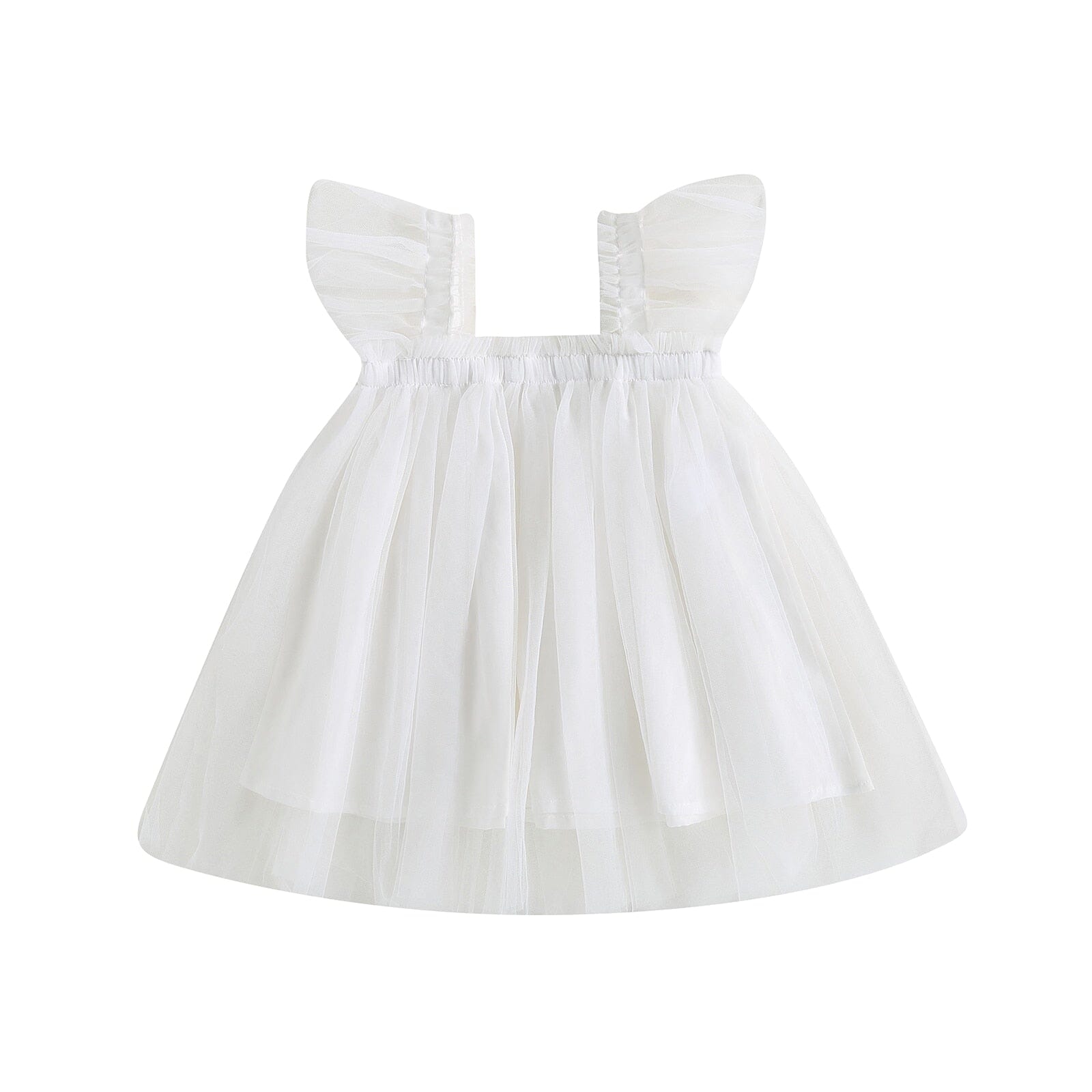 Vestido Infantil Tule Loja Click Certo Branco 2-3 Anos 