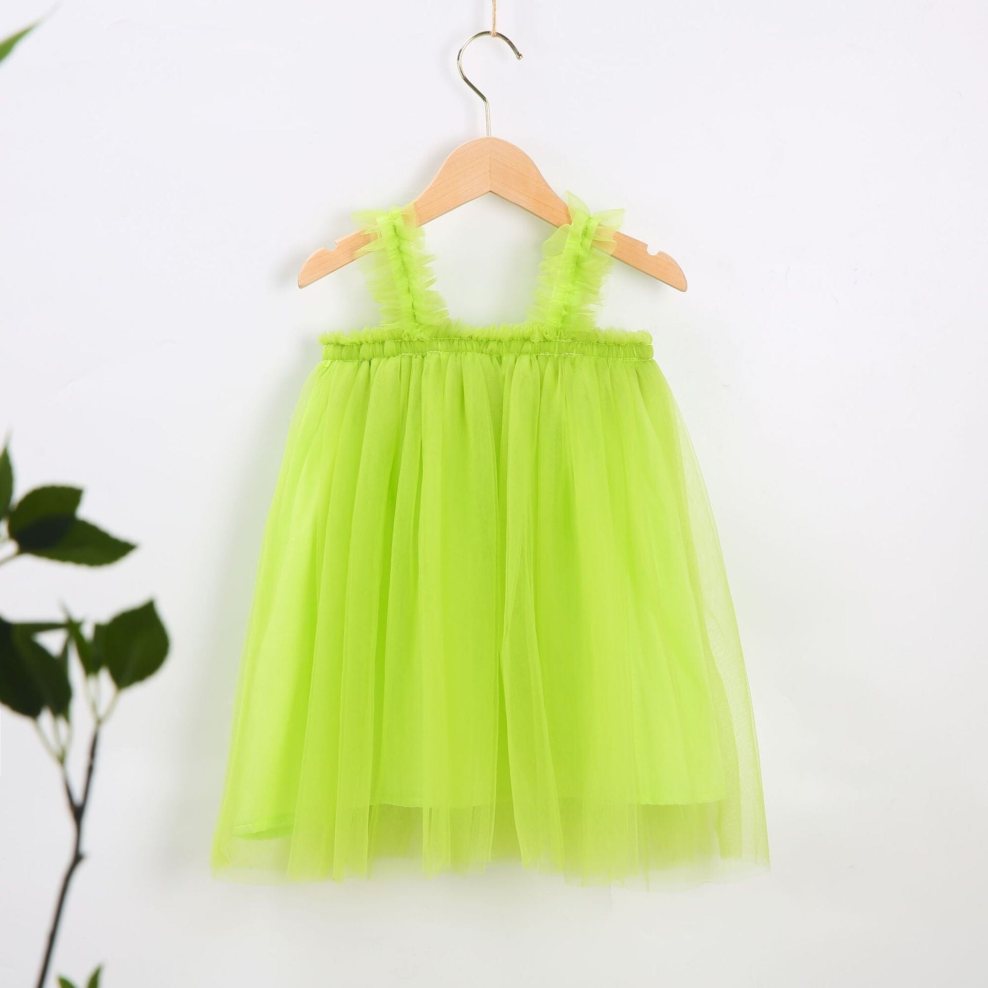 Vestido Infantil Tule Loja Click Certo Verde Claro 6-12 Meses 