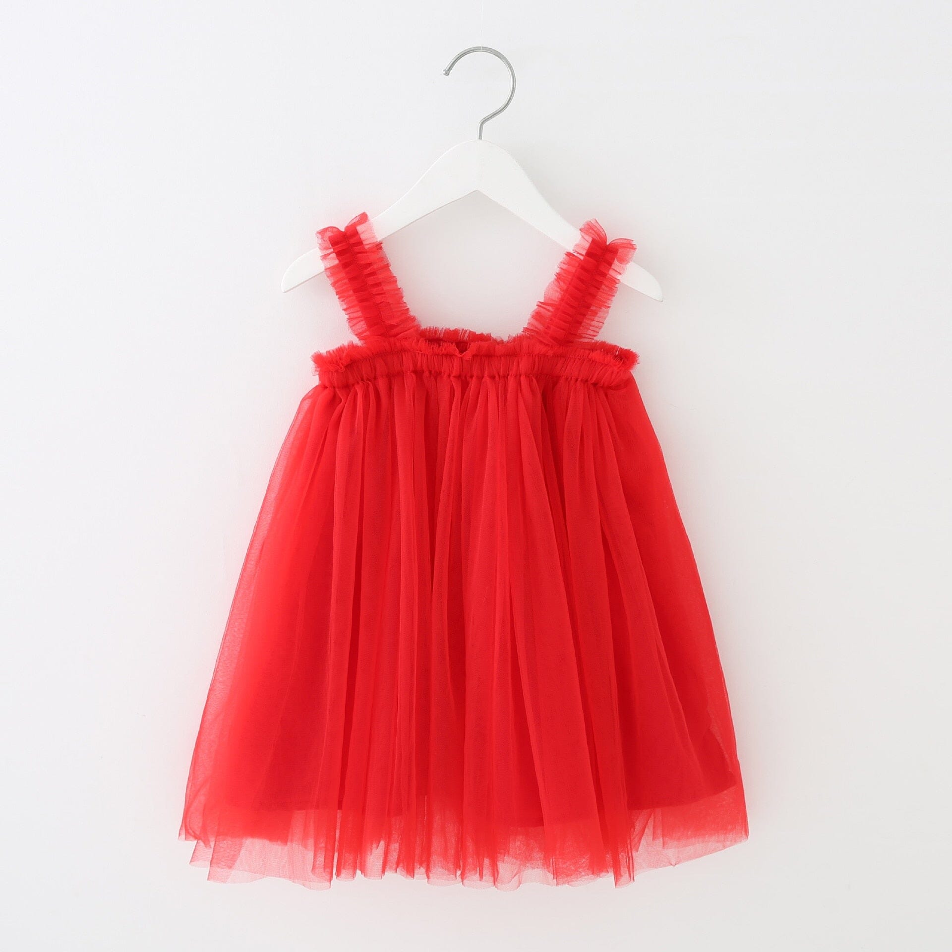 Vestido Infantil Tule Loja Click Certo Vermelho 6-12 Meses 