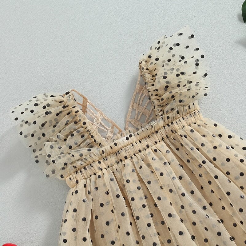 Vestido Infantil Tule Poá e Asinha Loja Click Certo 