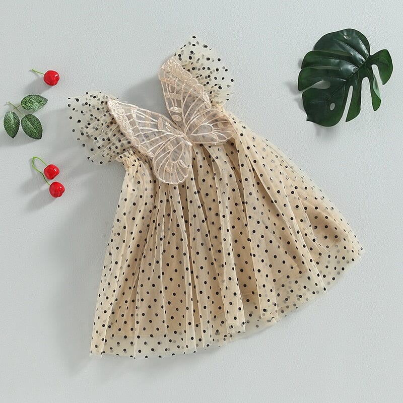 Vestido Infantil Tule Poá e Asinha Loja Click Certo 