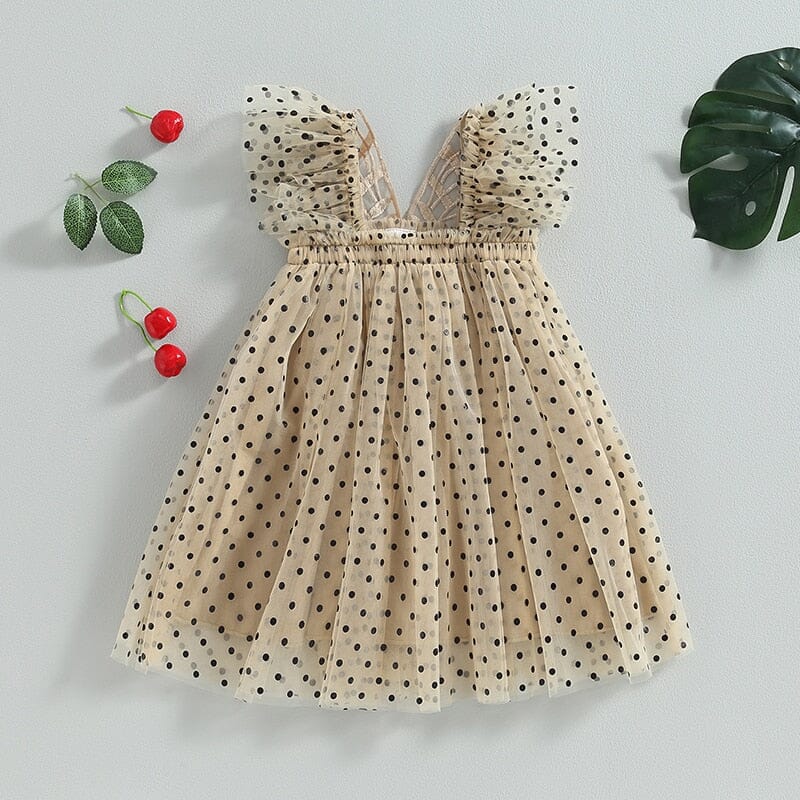 Vestido Infantil Tule Poá e Asinha Loja Click Certo 