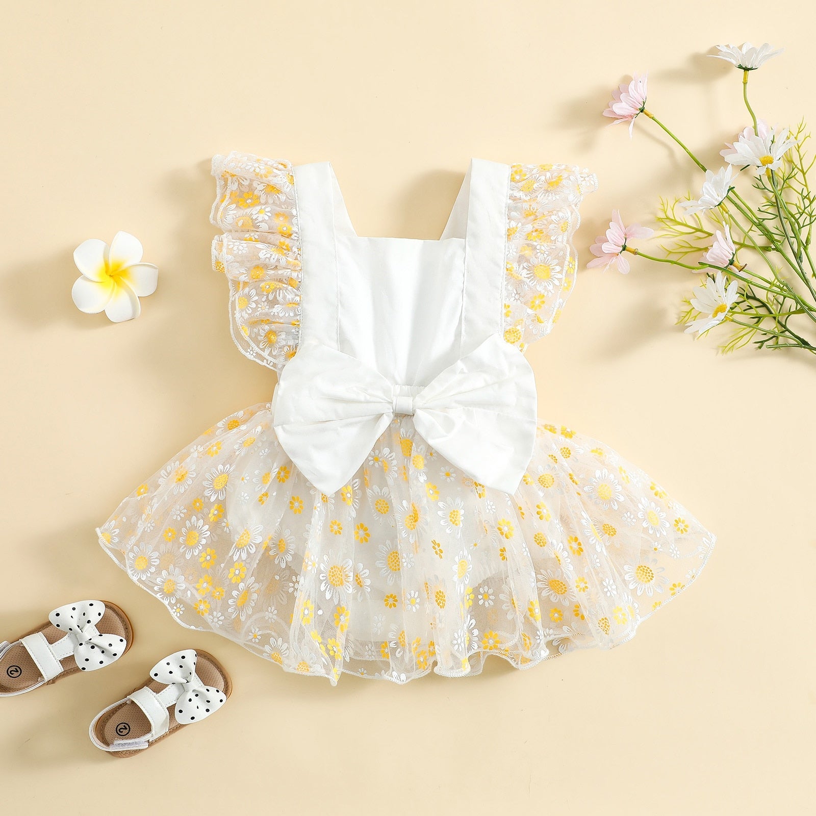 Vestido Infantil Tule vestido Loja Click Certo Branco 0-6 meses 