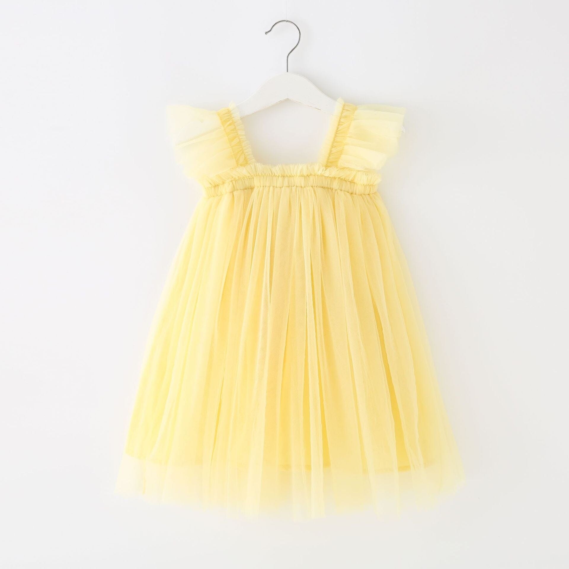 Vestido Infantil Tulezinho Loja Click Certo Amarelo 6-12 Meses 