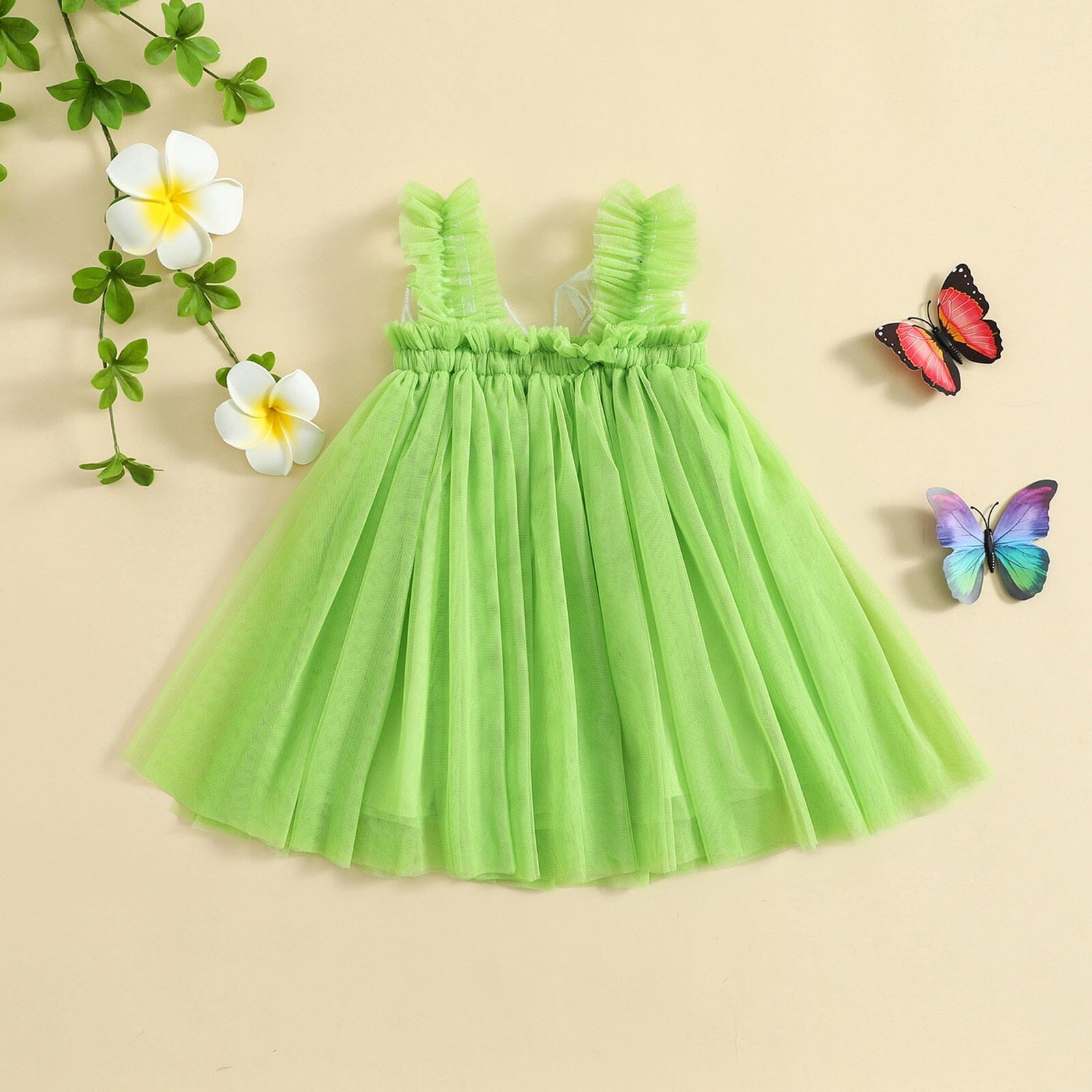 Vestido Infantil Verde Borboleta Loja Click Certo 