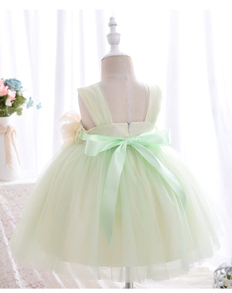 Vestido Infantil Verde Florzinhas e Tule Loja Click Certo 