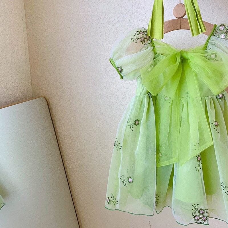 ¨Vestido Infantil Verde Tule Loja Click Certo 