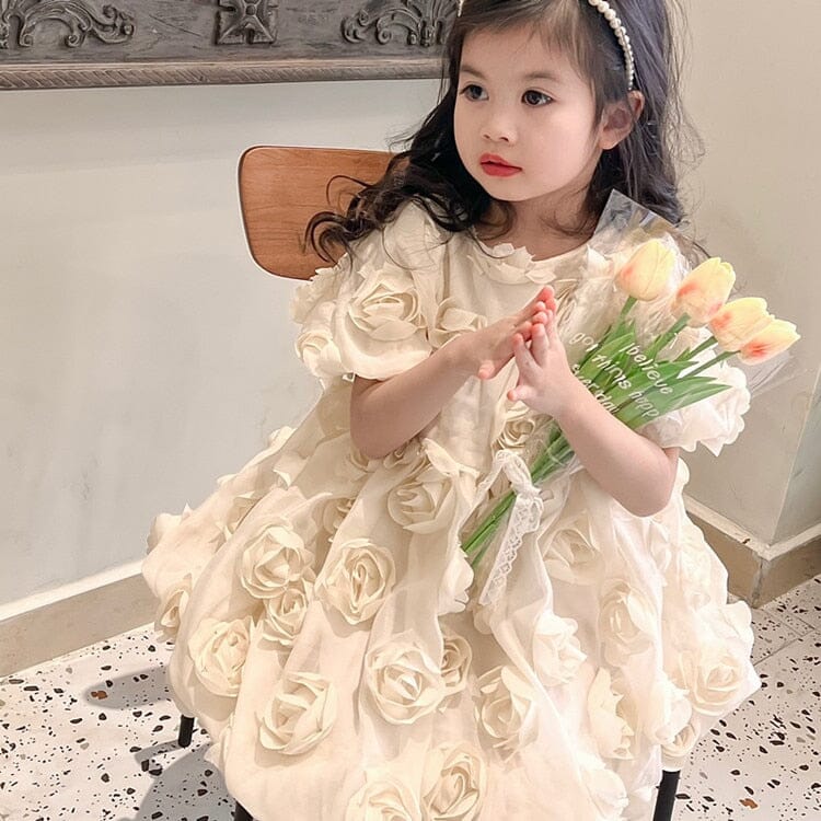 Vestido Infantil Vintage Rosas Loja Click Certo 