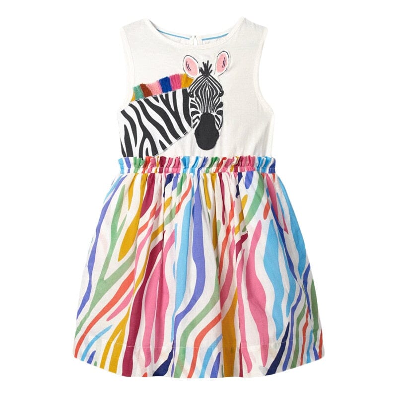 Vestido Infantil Zoo 0 Loja Click Certo Zebra 1-2 Anos 