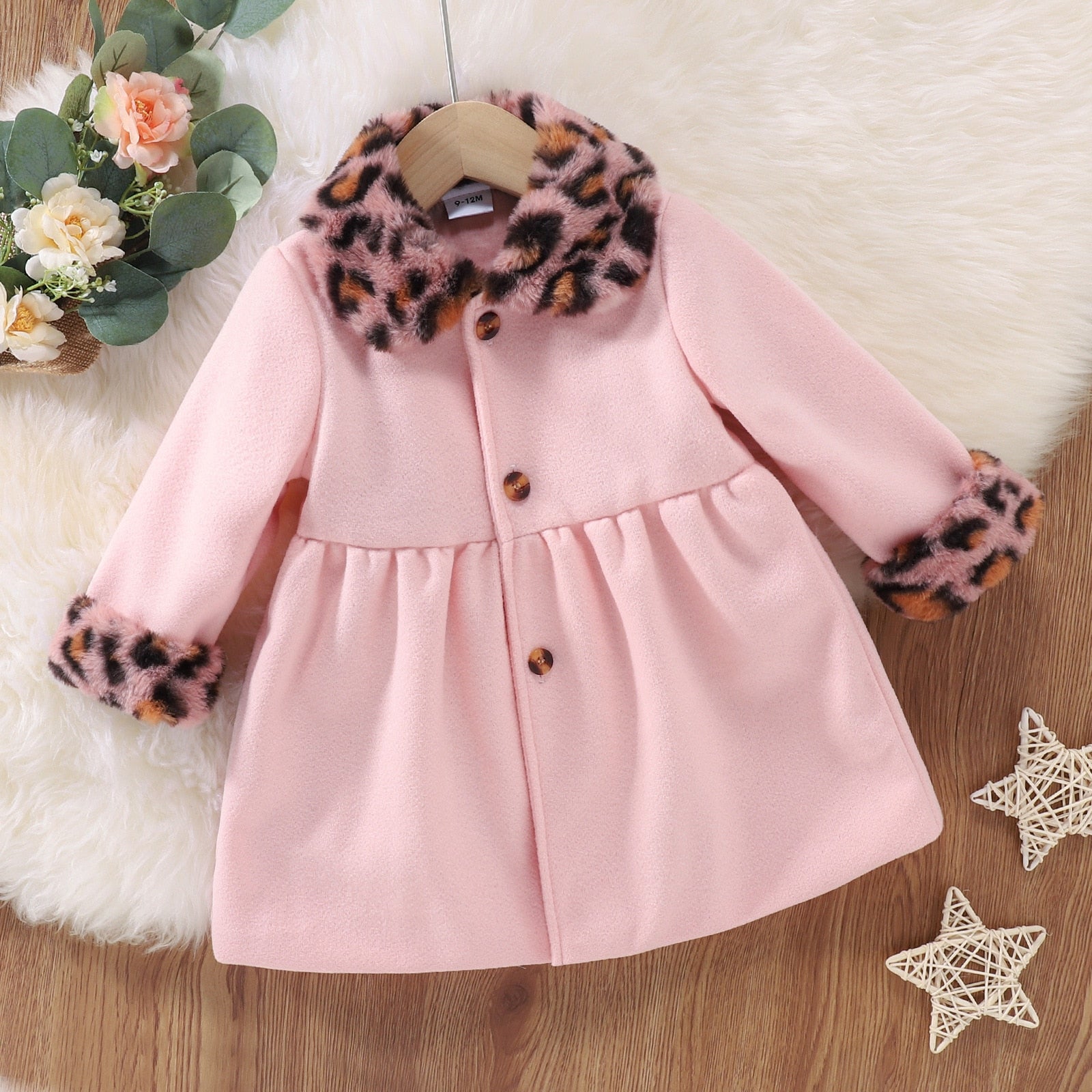 Vestido Oncinha de Inverno conjunto Loja Click Certo Rosa 6-9 Meses 