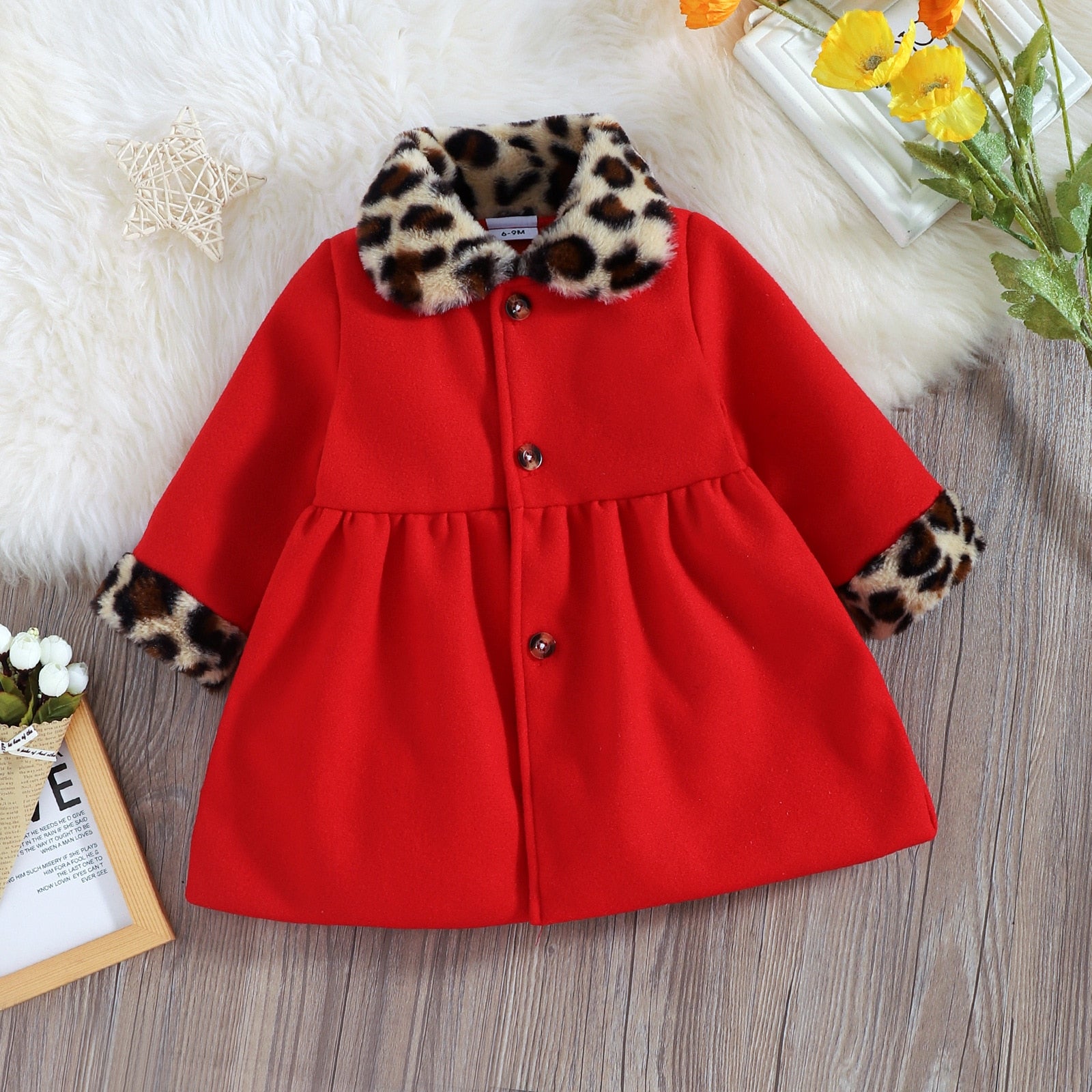 Vestido Oncinha de Inverno conjunto Loja Click Certo Vermelho 6-9 Meses 