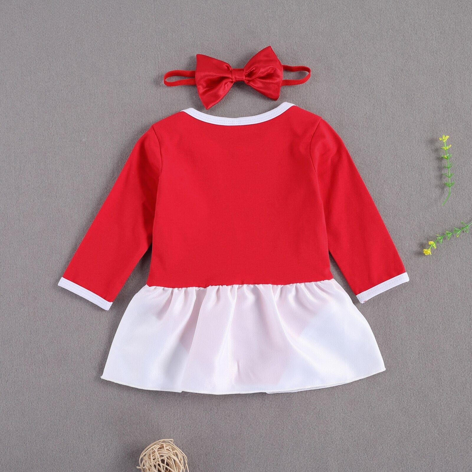 Vestido Romper Infantil Natal Feliz + Faixa 0 Loja Click Certo 