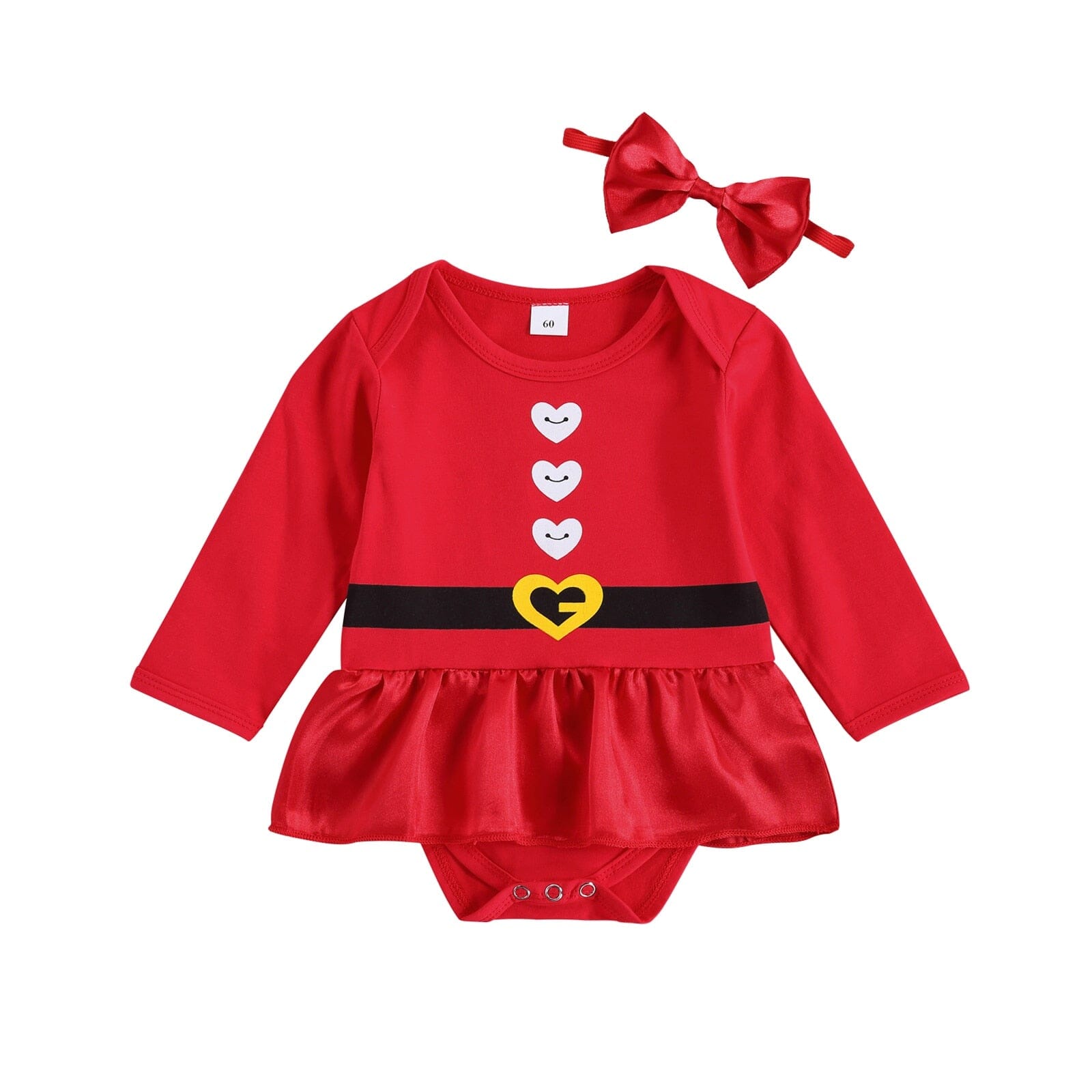 Vestido Romper Infantil Natal Feliz + Faixa 0 Loja Click Certo Modelo 3 0-3 Meses 